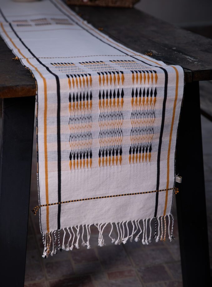 Handwoven Table Runner Ivory | Veindovi — Chakhesang