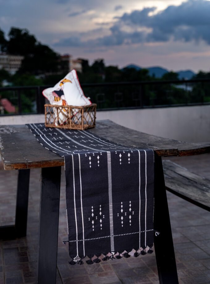 Handwoven Table Runner - Black | Nutayekha — Chakhesang |
