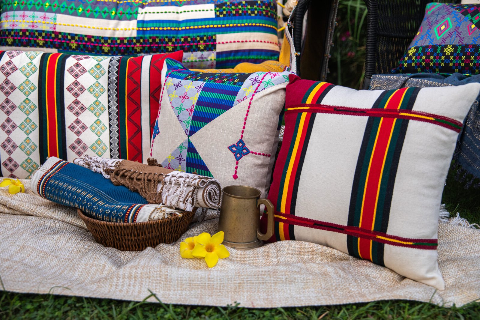 Hand Embroidered and Print Cushion Cover | LALRO PUK - Zoram Collection - Image 10