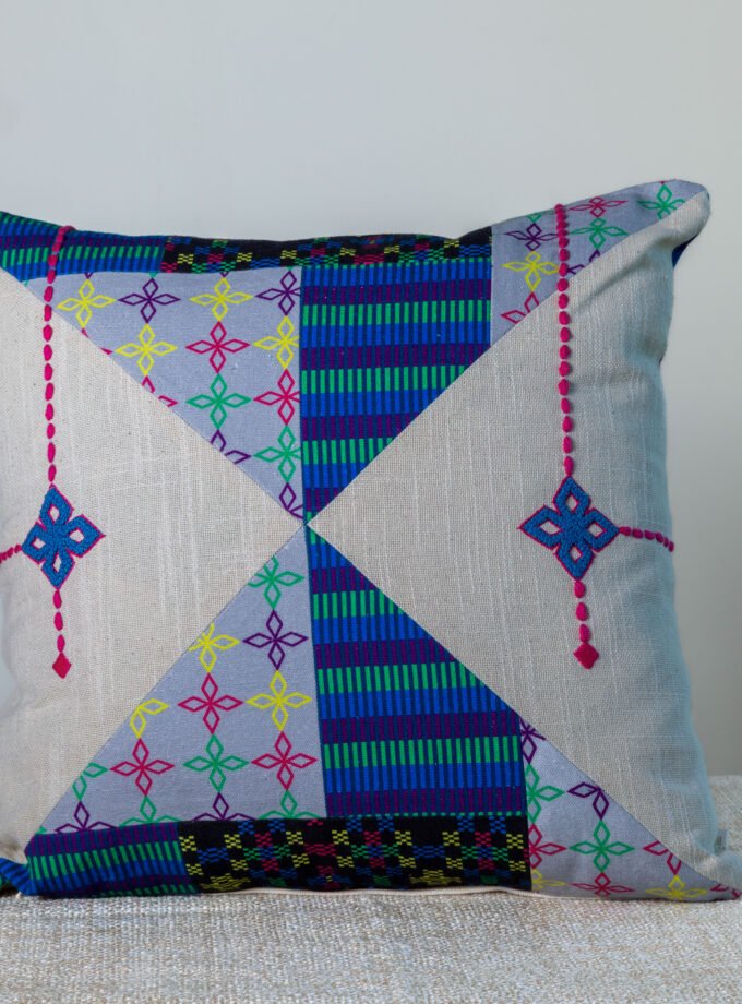 Hand Embroidered and Print Cushion Cover | LALRO PUK - Zoram Collection