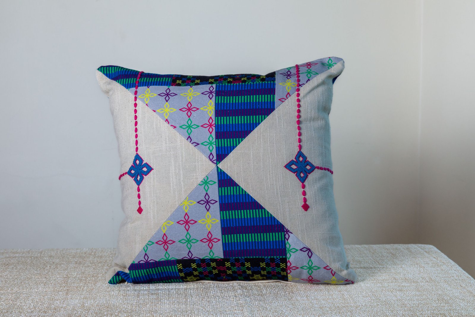 Hand Embroidered and Print Cushion Cover | LALRO PUK - Zoram Collection