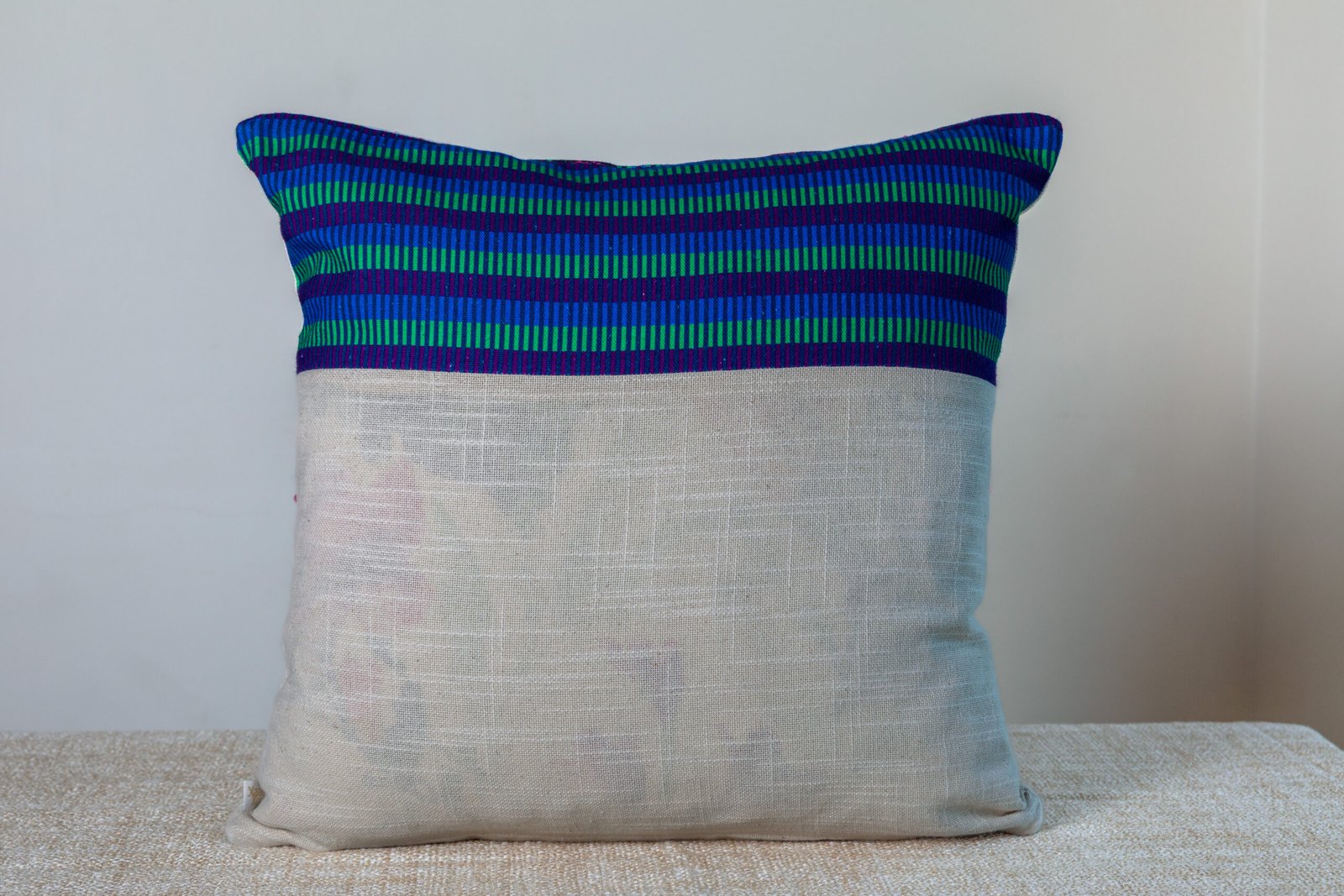 Hand Embroidered and Print Cushion Cover | LALRO PUK - Zoram Collection - Image 3