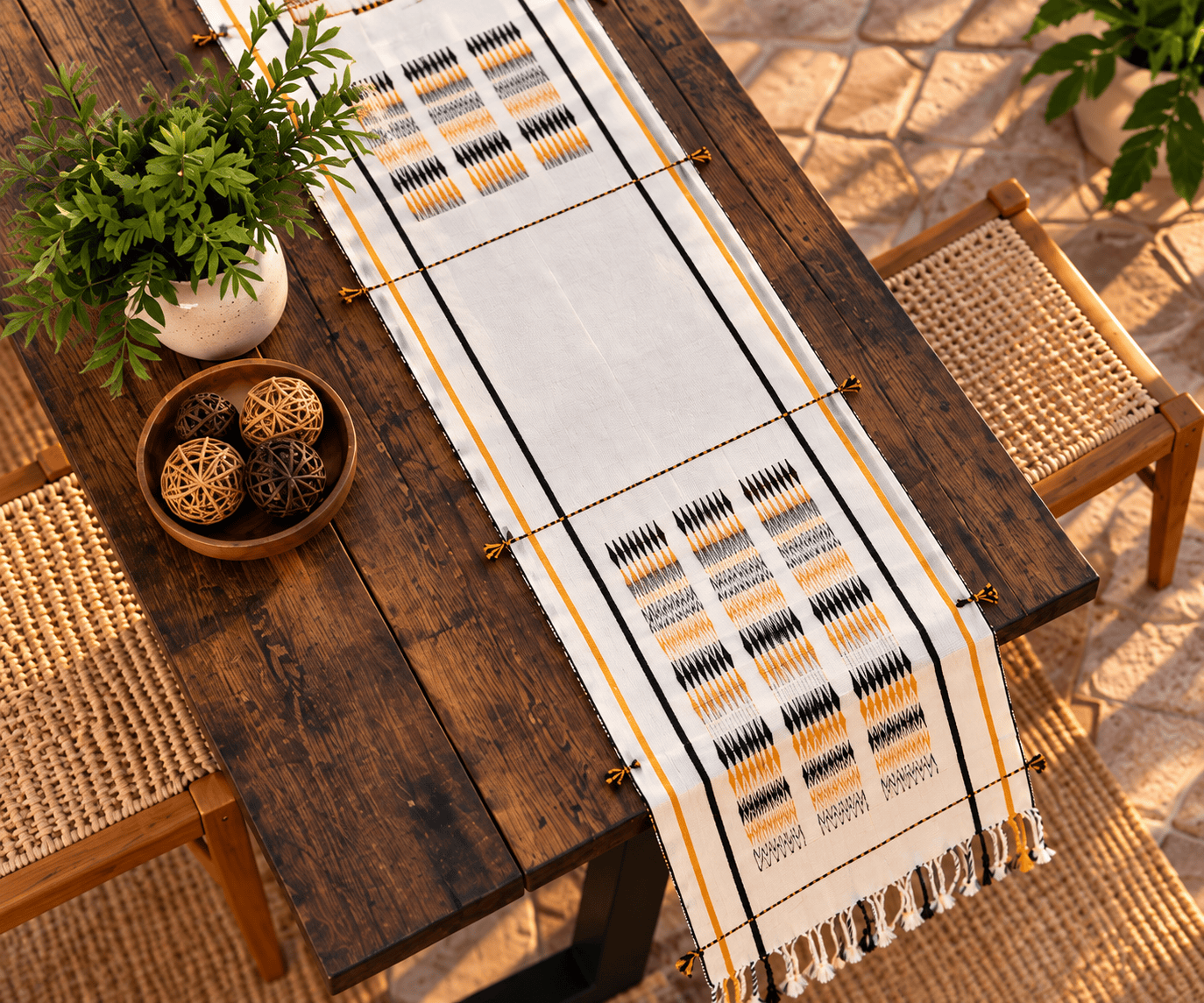 Handwoven Table Runner Ivory | Veindovi — Chakhesang - Image 6