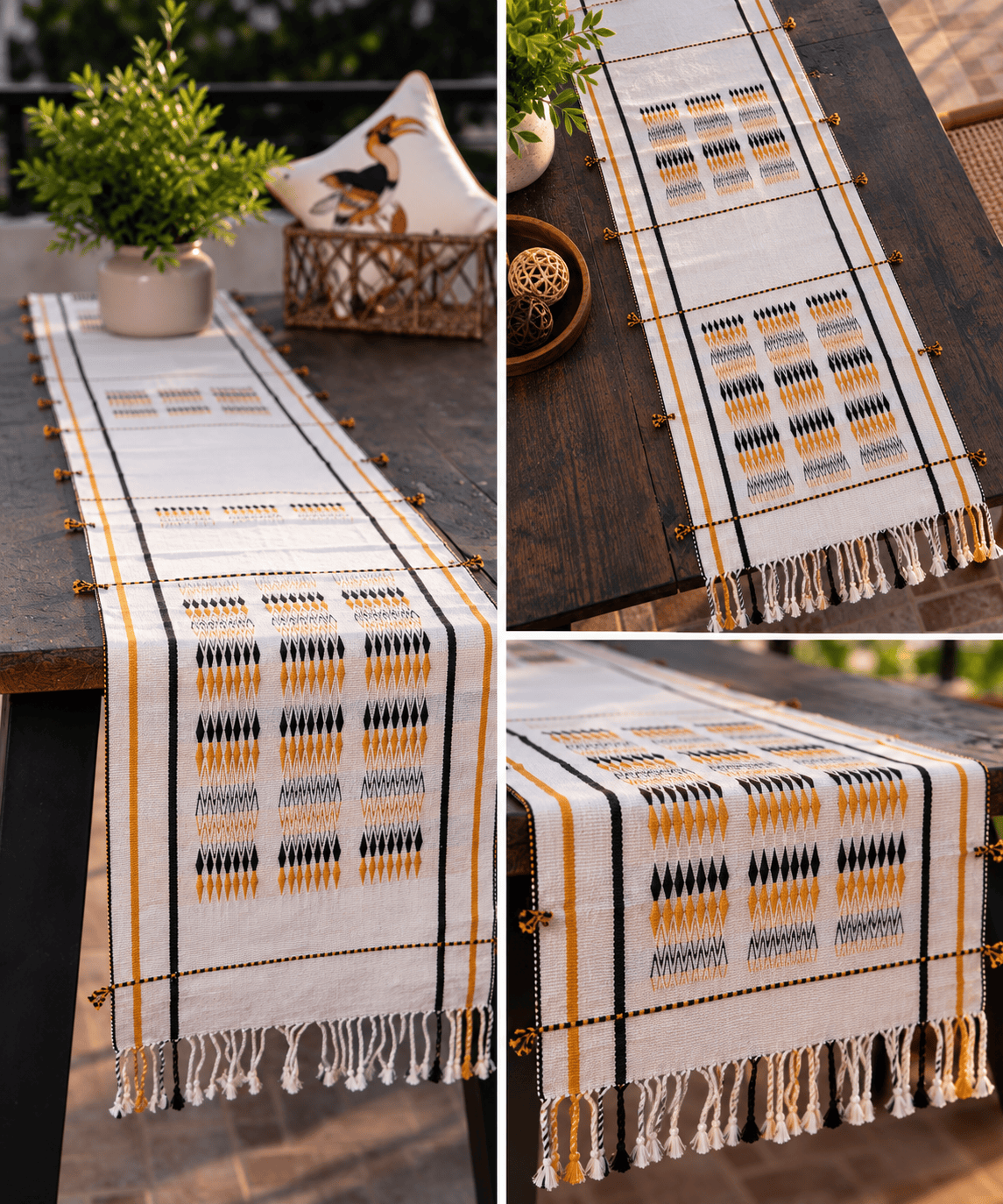 Handwoven Table Runner Ivory | Veindovi — Chakhesang - Image 4