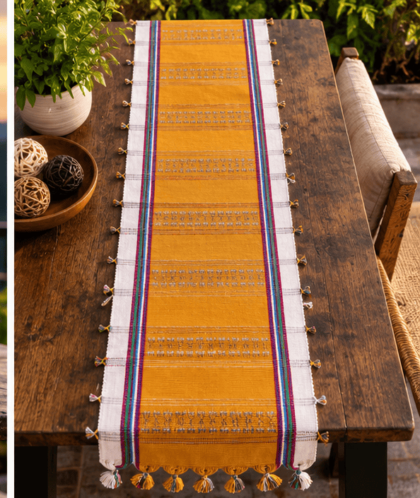 Handwoven Table Runner Yellow | Nutayekha — Chakhesang