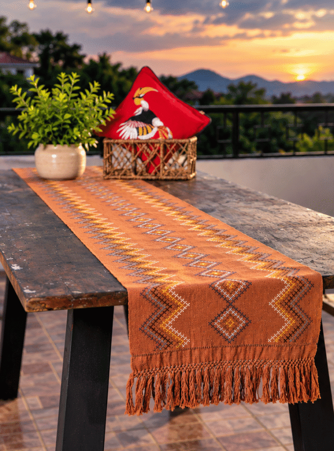 Handwoven Table runner | Zoram Rythma - Zoram Collection